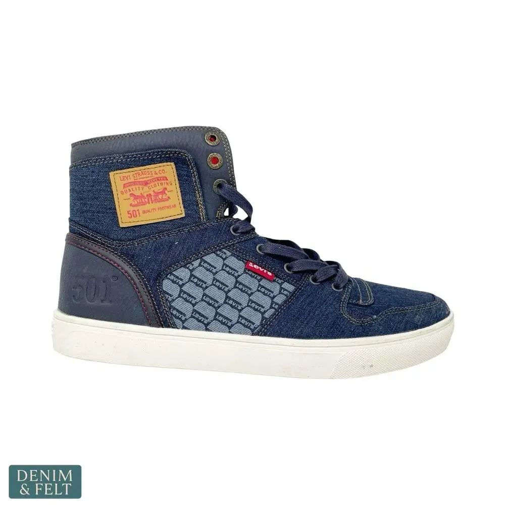 Levi’s 501 Denim High Top Sneakers Men’s‎ Size 10 Blue Casual Streetwear Shoes